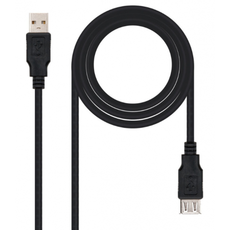 Cabo Extensão USB 2.0 Nanocable USB-A M/F 1 M Preto